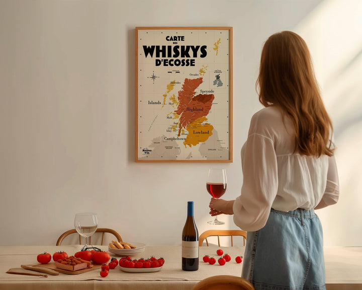 Carte des Whiskys écossais Affiches Atelier Vauvenargues