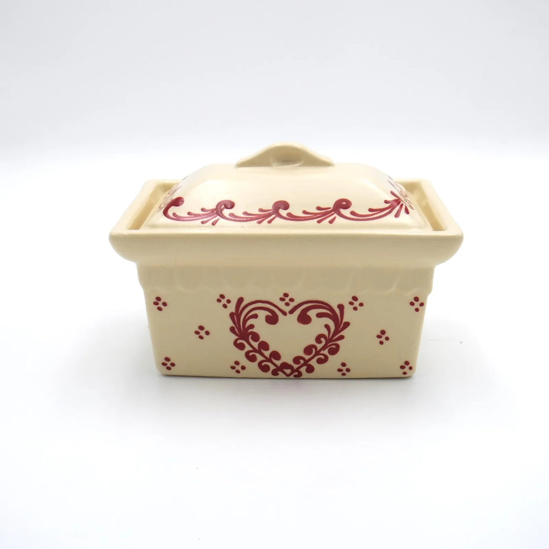 Terrine rectangulaire nature cœur frise Terrines Poterie Beck