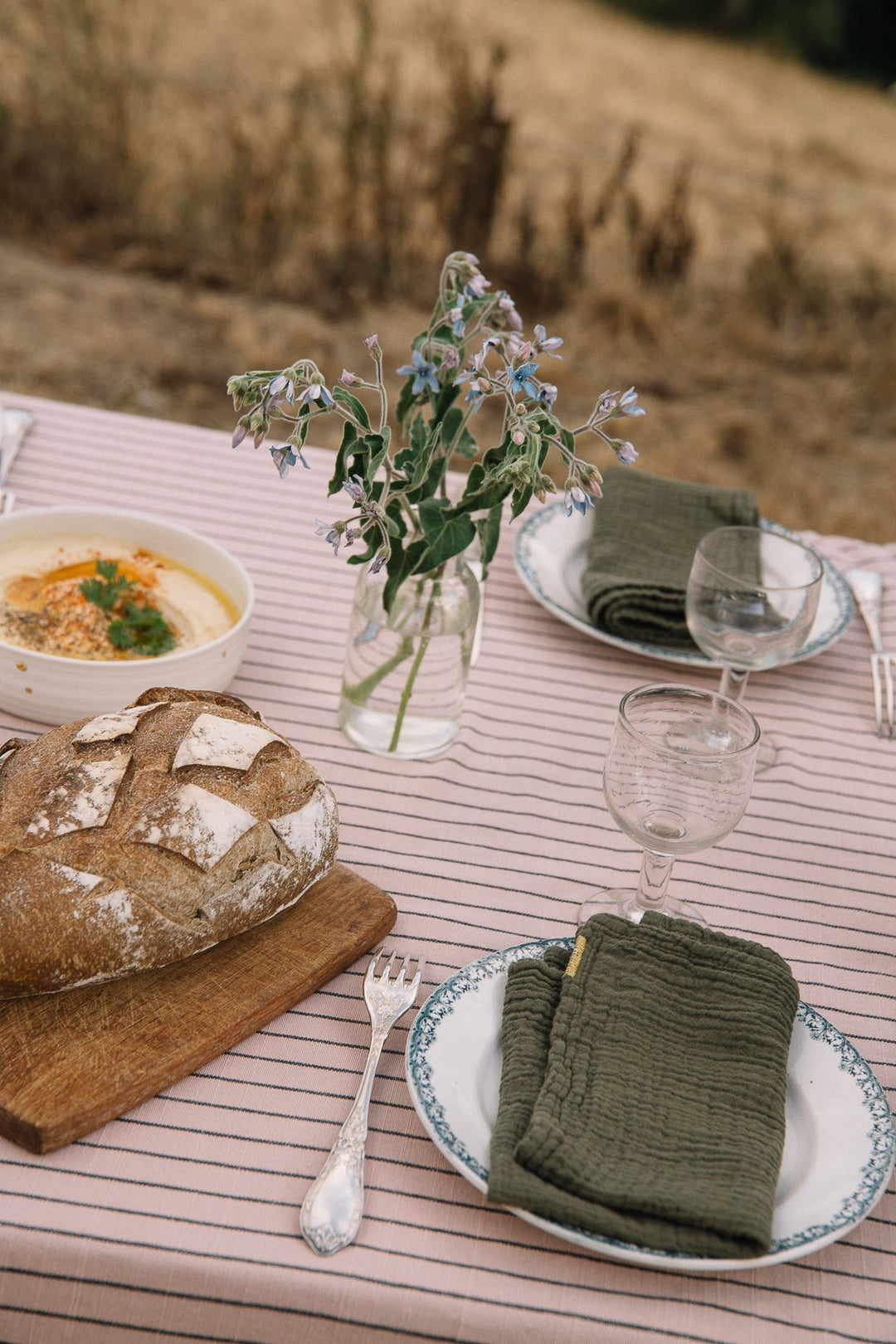 Caper Green Double Gauze Cotton Napkins (Set of 2)