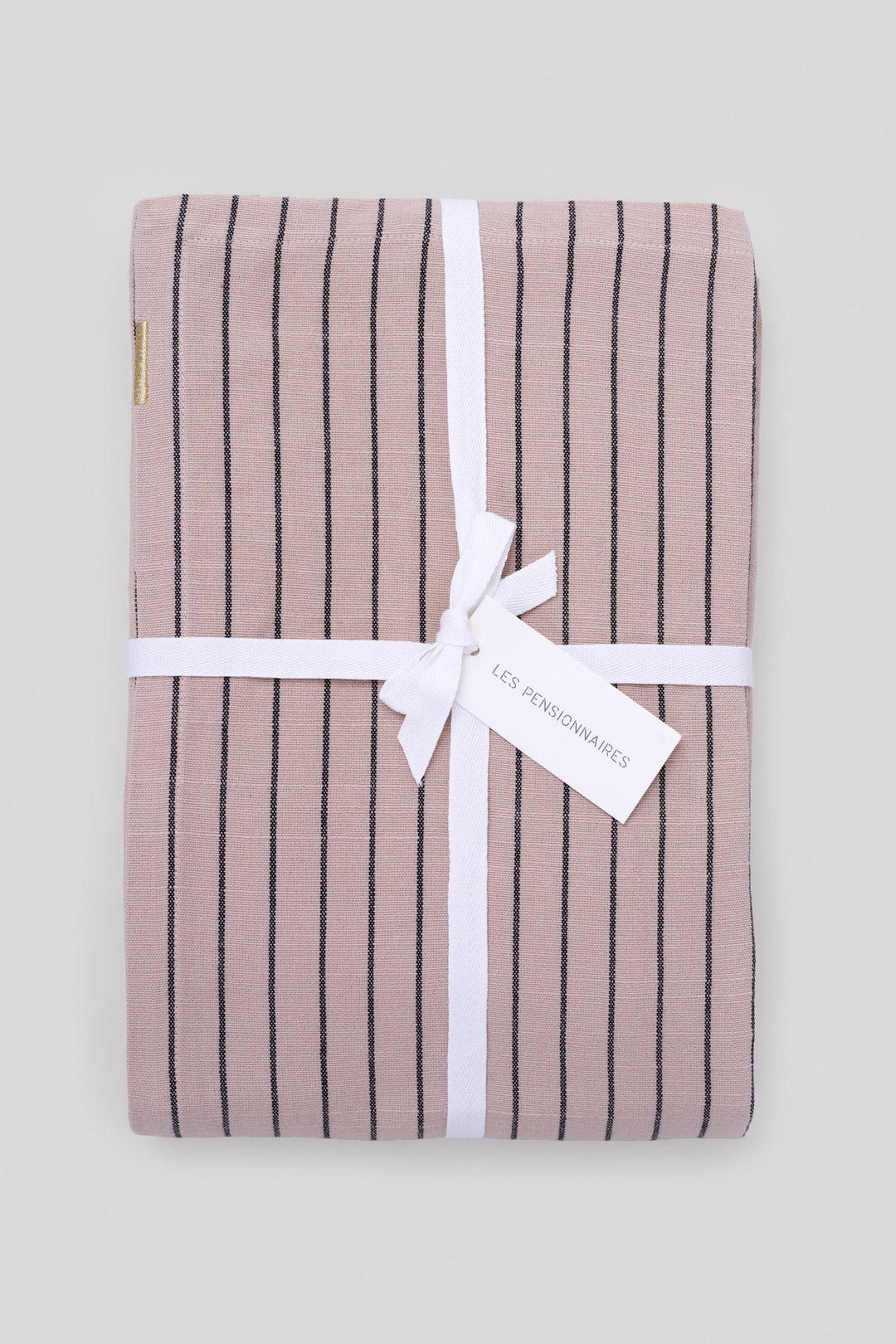 Nappe Rose délicat à rayures en coton flammé
