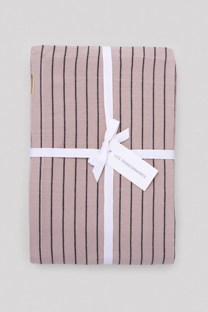 Nappe Rose délicat à rayures en coton flammé
