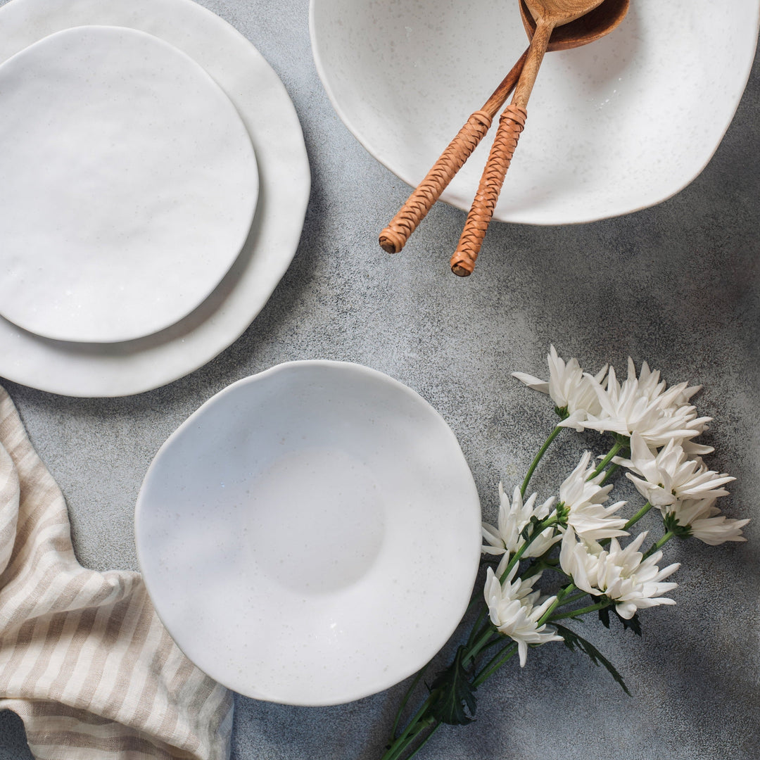 White Ceramic Plate | Shape White Set | Eggbackhome