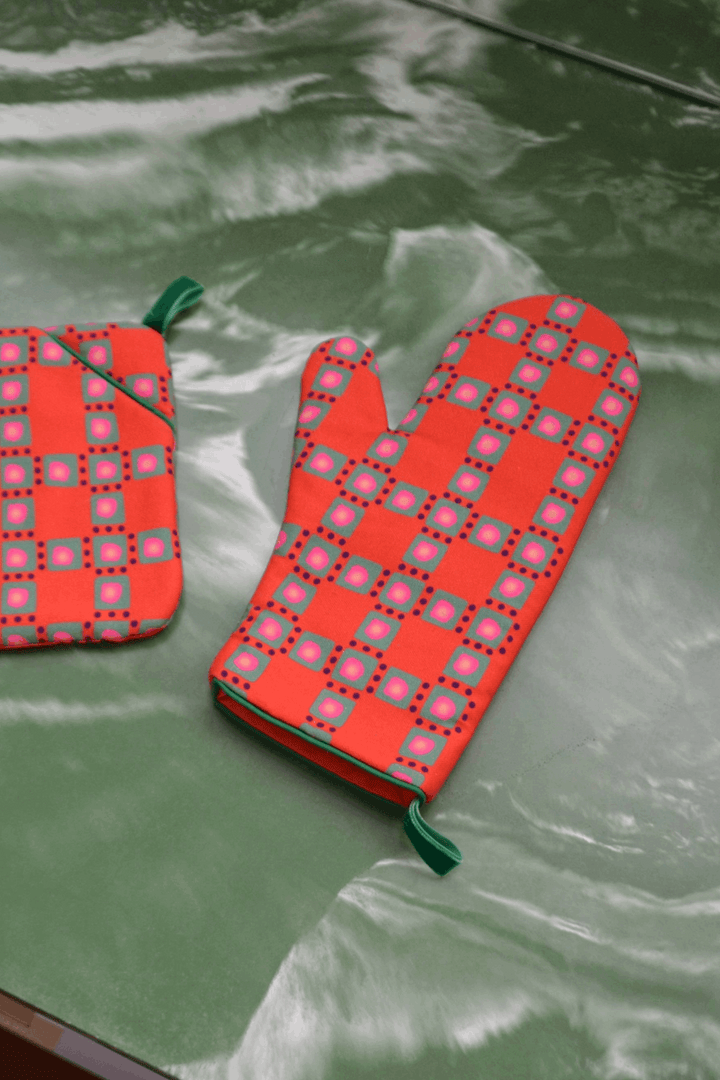 Gant cuisine motif vichy vintage rouge
