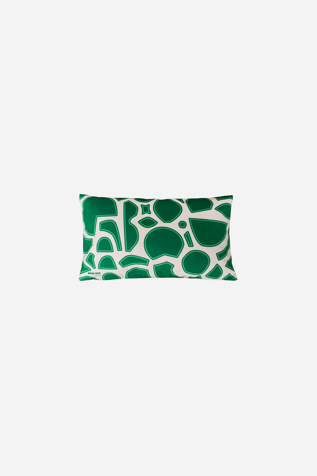 Gabrielle - Velvet cushion with green spiral pattern