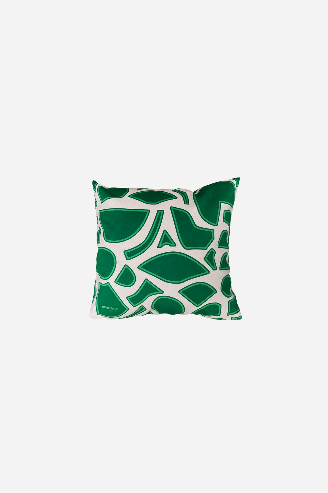 Gabrielle - Velvet cushion with green spiral pattern