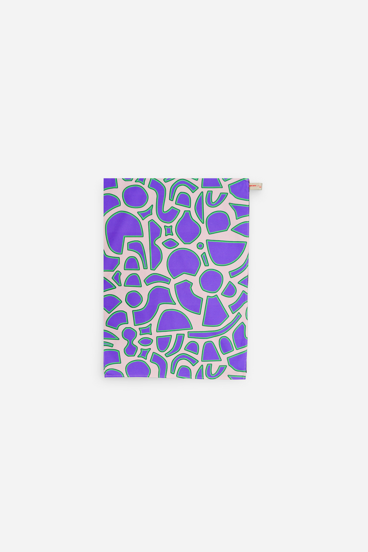 Torchon de cuisine motif spiral violet et green 100% coton