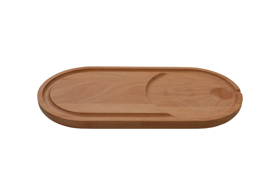 planche à steak en hêtre avec rigole ramasse jus 