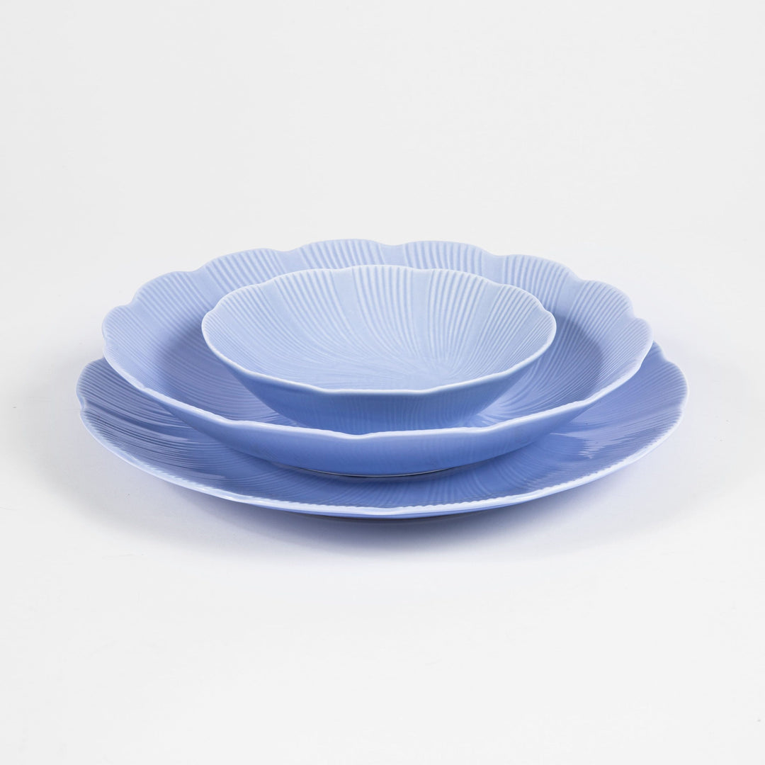 L'assiette creuse en porcelaine Tahiti - Bleu