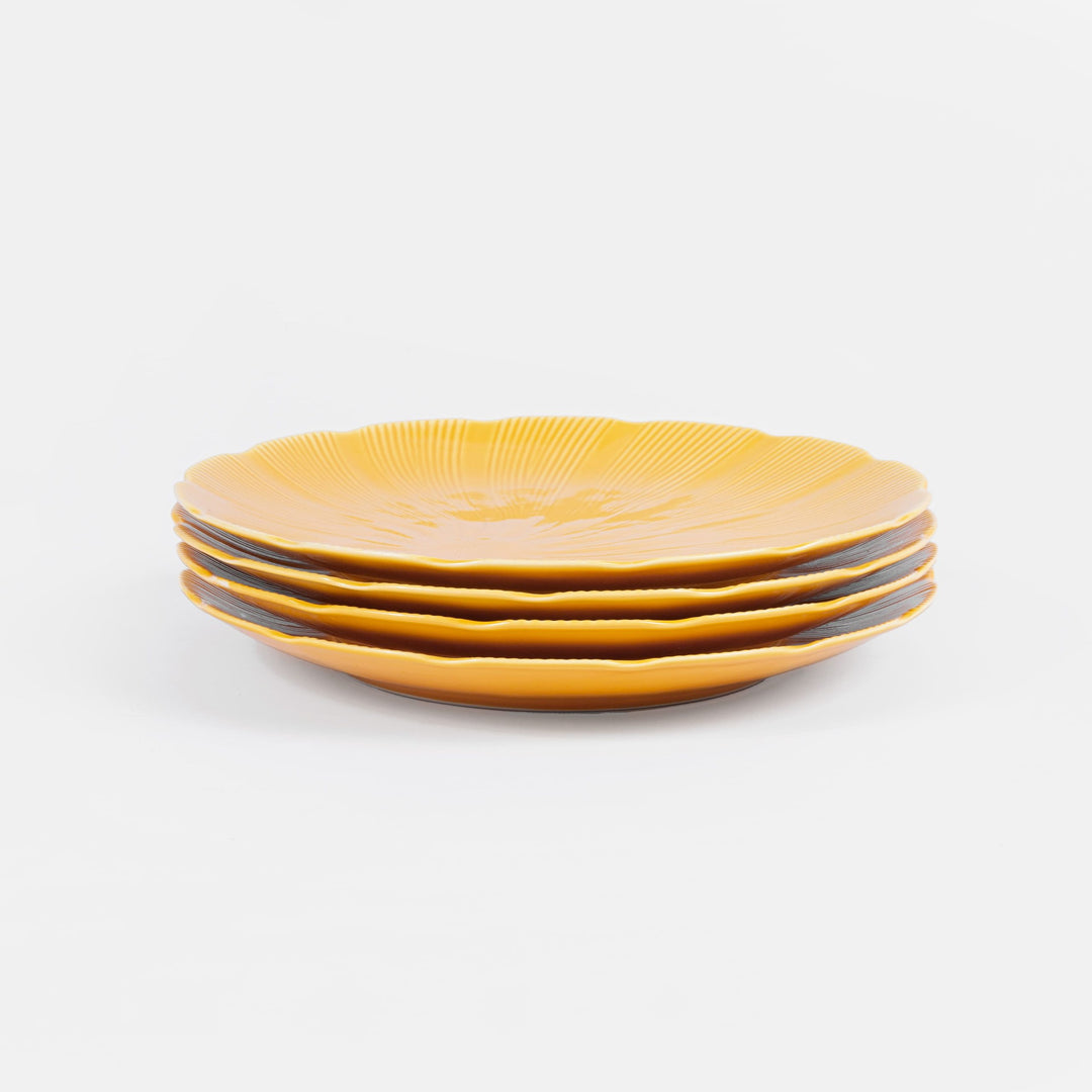 L'assiette plate en porcelaine Tahiti - Jaune