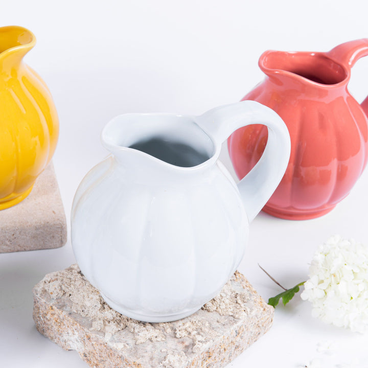 Le pichet en porcelaine Melon- Blanc Pichets Ogre la Fabrique