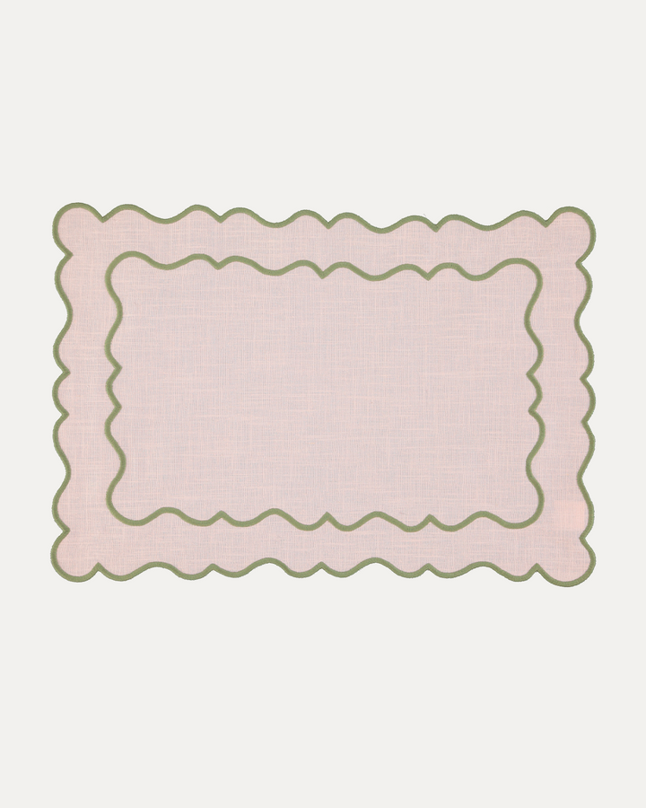 Set de table Ondulato, rose et vert Sets de table Mariaida Home