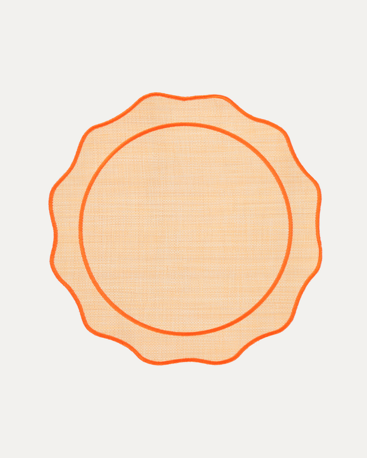 Set de table Orla en raphia avec feston orange Sets de table Mariaida Home