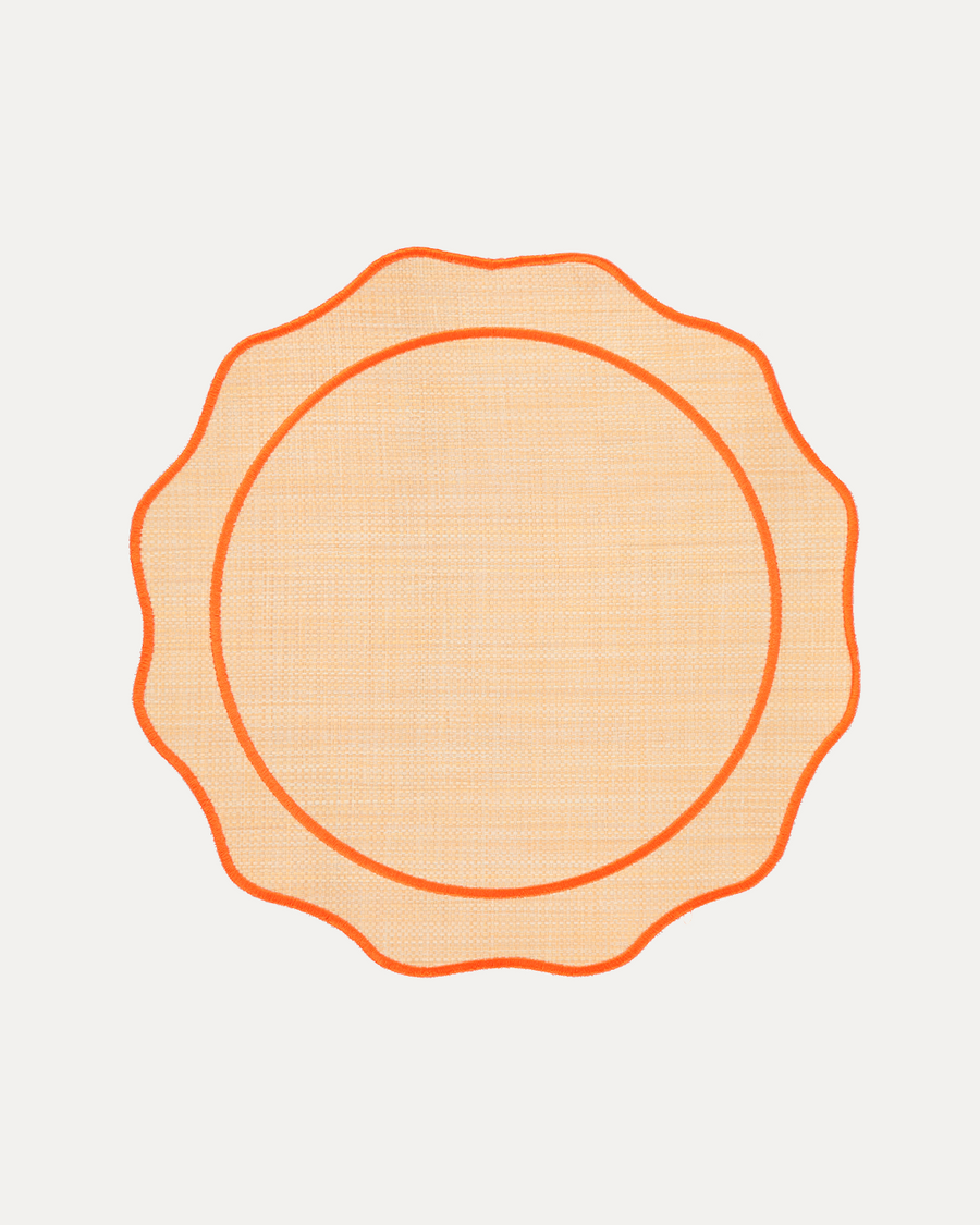 Set de table Orla en raphia avec feston orange Sets de table Mariaida Home