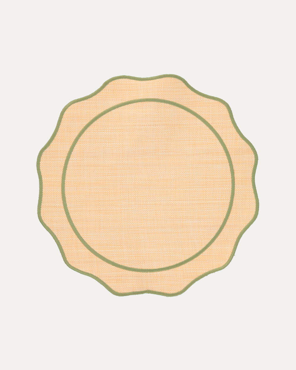 Set de table Orla en raphia avec feston vert Sets de table Mariaida Home