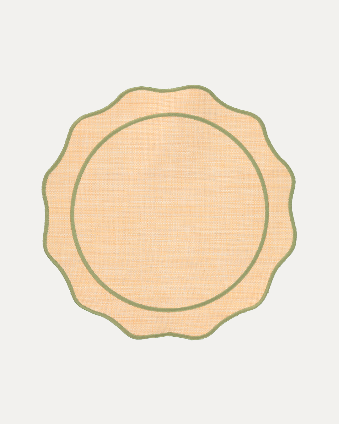 Set de table Orla en raphia avec feston vert Sets de table Mariaida Home