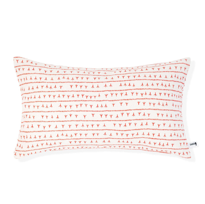 Housse de coussin lin 30x50 - Motif ARRASTA PÉ couleur ROUGE Housses de coussins Sabia Brasilian Design