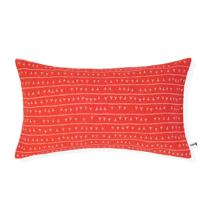 Housse de coussin lin 30x50 - Motif ARRASTA PÉ couleur rouge TERRA