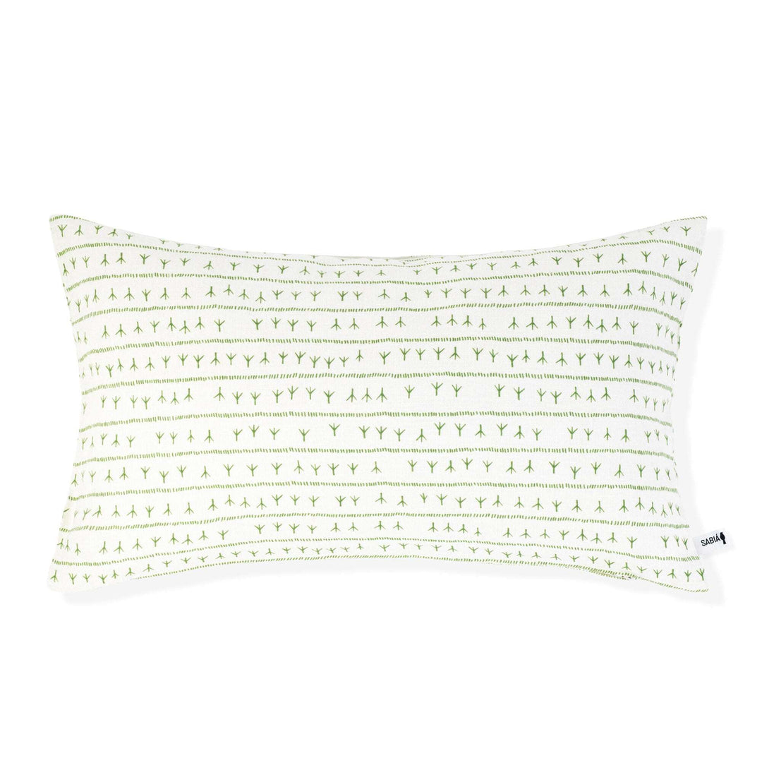 Housse de coussin lin 30x50 - Motif ARRASTA PÉ couleur VERT Housses de coussins Sabia Brasilian Design