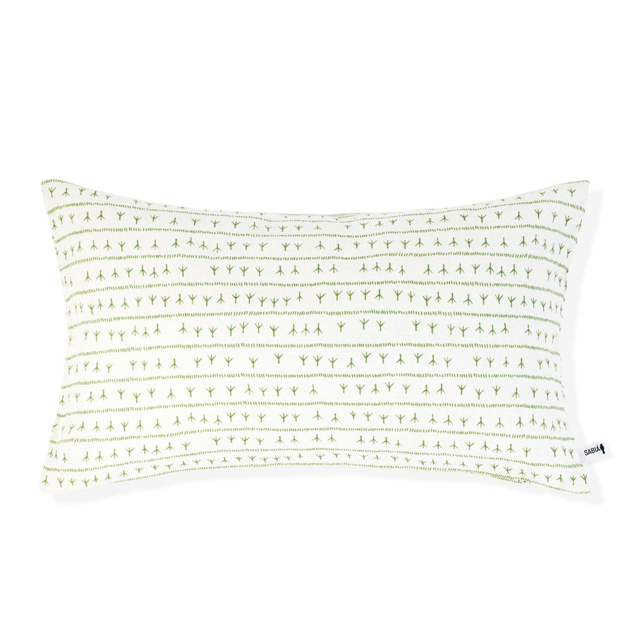 Housse de coussin lin 30x50 - Motif ARRASTA PÉ couleur VERT Housses de coussins Sabia Brasilian Design