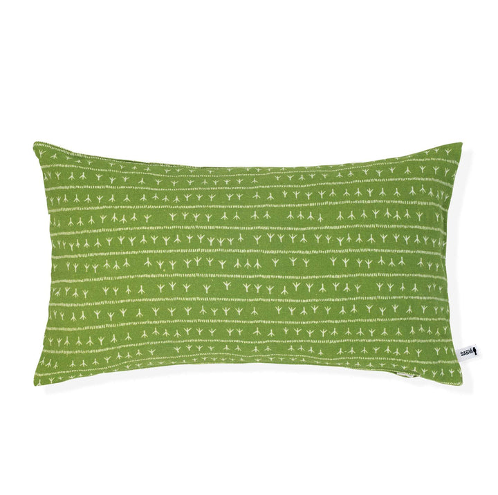Hosse de coussin lin 30x50 - Motif ARRASTA PÉ couleur vert ABACATE Housses de coussins Sabia Brasilian Design