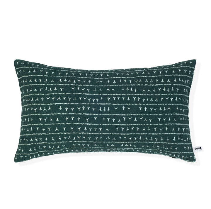 Housse de coussin lin 30x50 - Motif ARRASTA PÉ couleur vert AMAZÔNIA Housses de coussins Sabia Brasilian Design