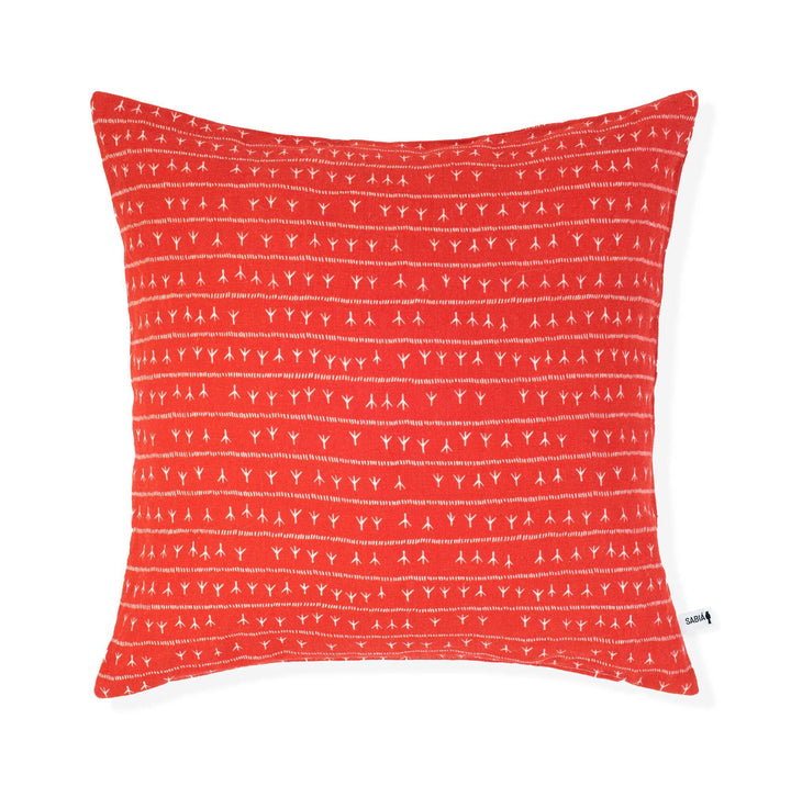 Housse de coussin lin 45x45 - Motif ARRASTA PÉ couleur rouge TERRA Housses de coussins Sabia Brasilian Design