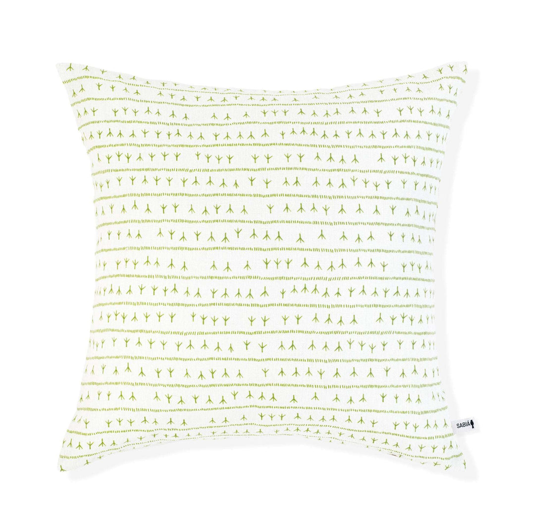 Housse de coussin lin 45x45 - Motif ARRASTA PÉ couleur VERT