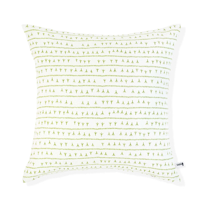 Housse de coussin lin 45x45 - Motif ARRASTA PÉ couleur VERT