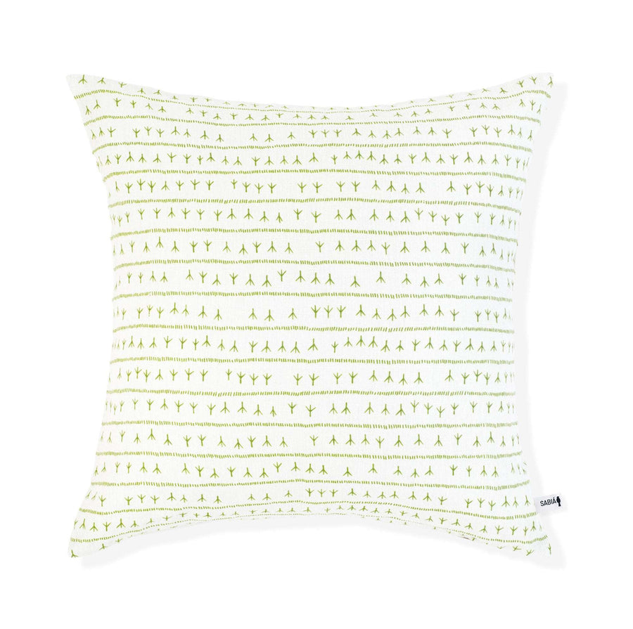 Housse de coussin lin 45x45 - Motif ARRASTA PÉ couleur VERT