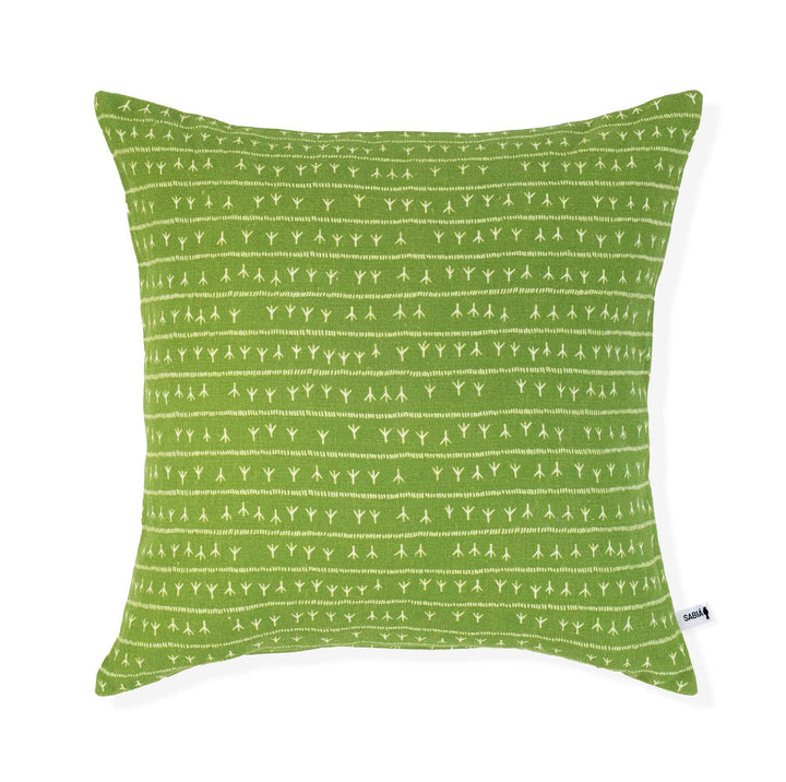 Housse de coussin lin 45x45 - Motif ARRASTA PÉ couleur vert ABACATE Housses de coussins Sabia Brasilian Design