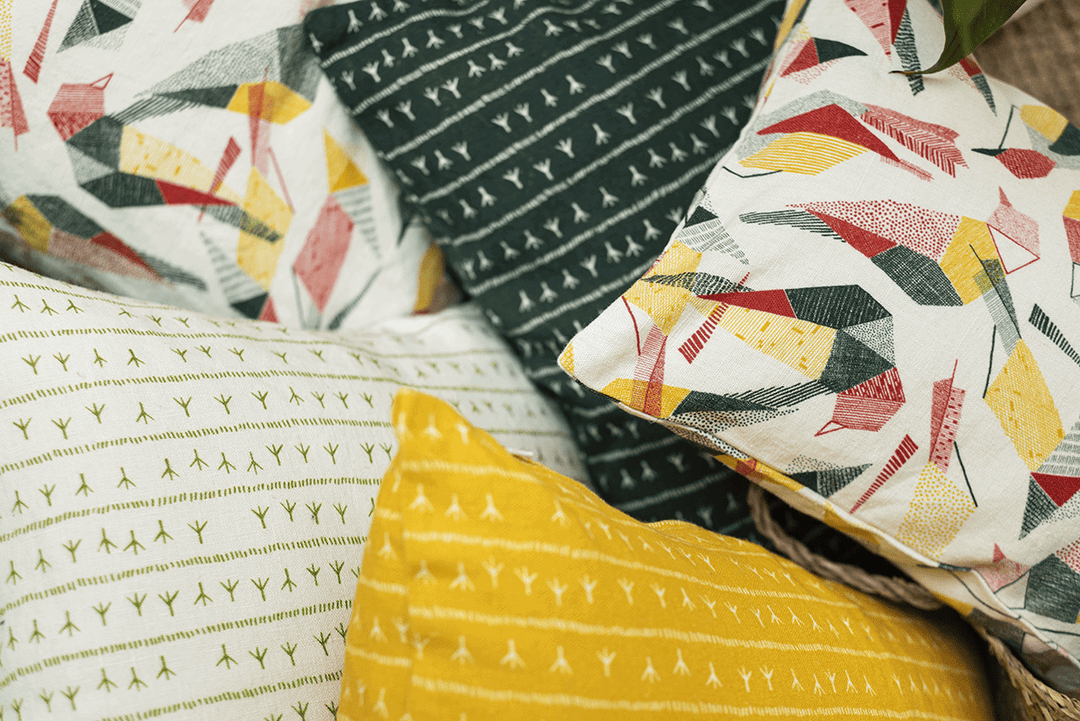 Housse de coussin lin 45x45 - Motif ARRASTA PÉ couleur VERT