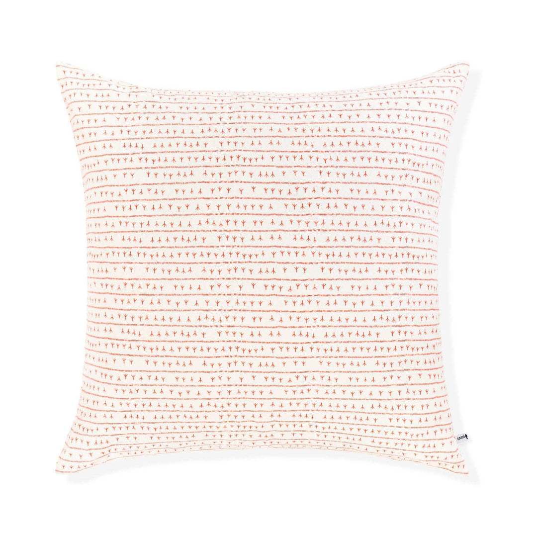 Housse de coussin lin 80x80 - Motif ARRASTA PÉ couleur ROUGE Housses de coussins Sabia Brasilian Design