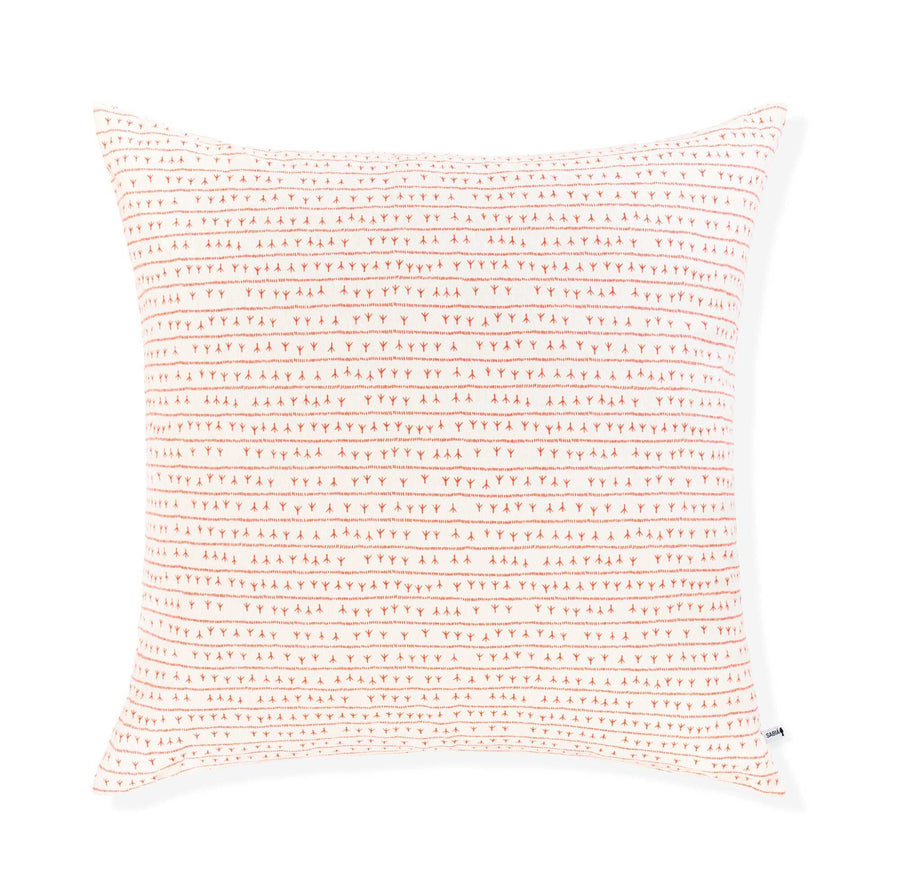 Housse de coussin lin 80x80 - Motif ARRASTA PÉ couleur ROUGE Housses de coussins Sabia Brasilian Design