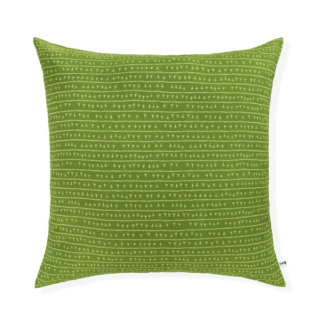 Housse de coussin lin 80x80 - Motif ARRASTA PÉ couleur vert ABACATE Housses de coussins Sabia Brasilian Design