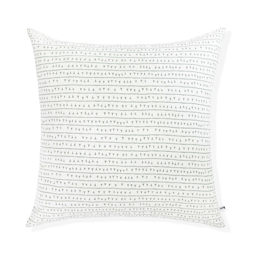Housse de coussin lin 80x80 - Motif ARRASTA PÉ couleur vert FOLHA Housses de coussins Sabia Brasilian Design