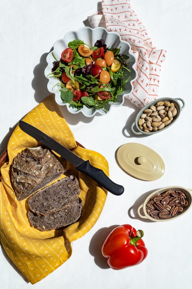 Serviette de table lin (par 2) 45x45 - Motif ARRASTA PÉ couleur jaune ABACAXI Serviettes de table Sabia Brasilian Design