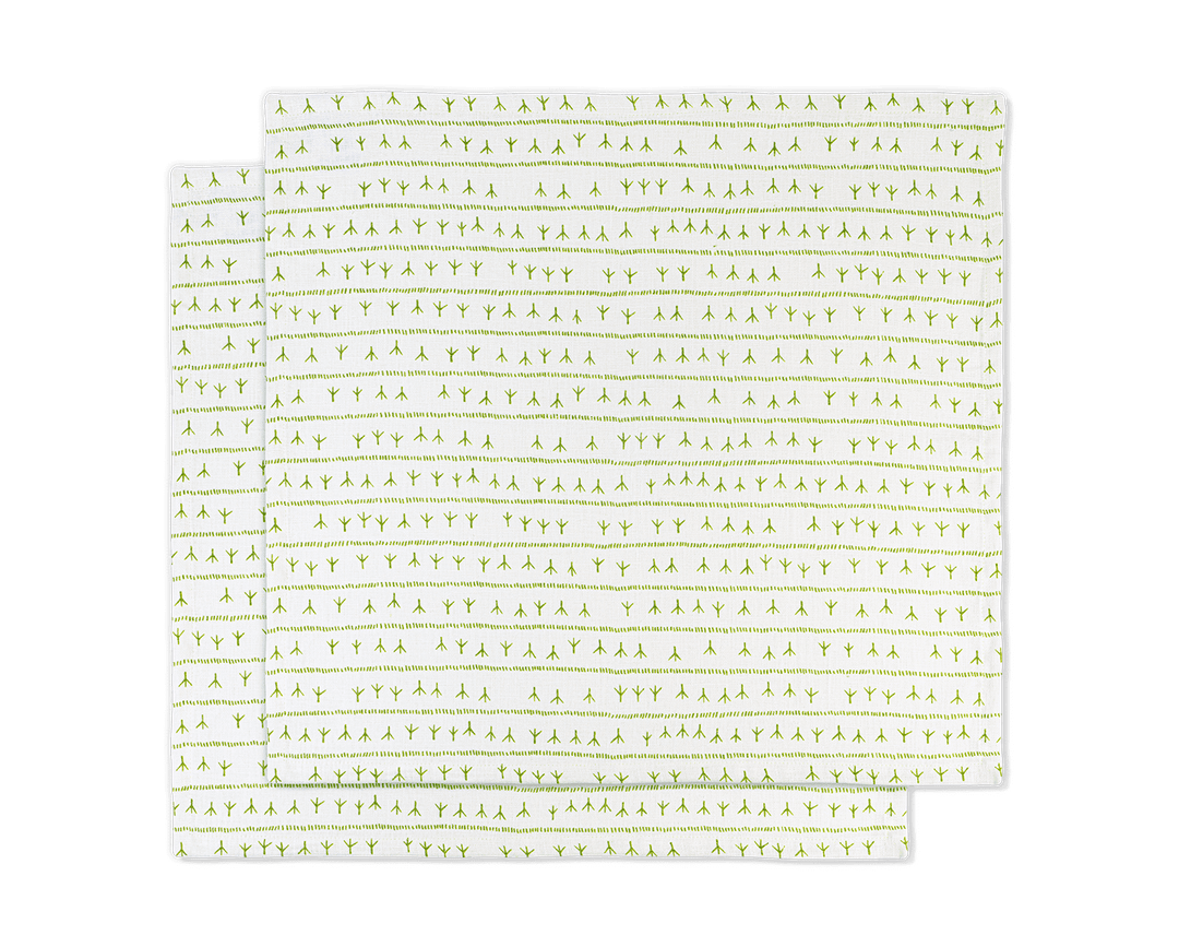 Serviette de table lin (par 2) 45x45 - Motif ARRASTA PÉ couleur VERT