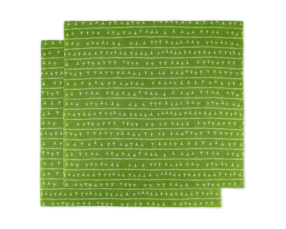 Serviette de table lin (par 2) 45x45 Vert ABACATE - Motif ARRASTA PÉ