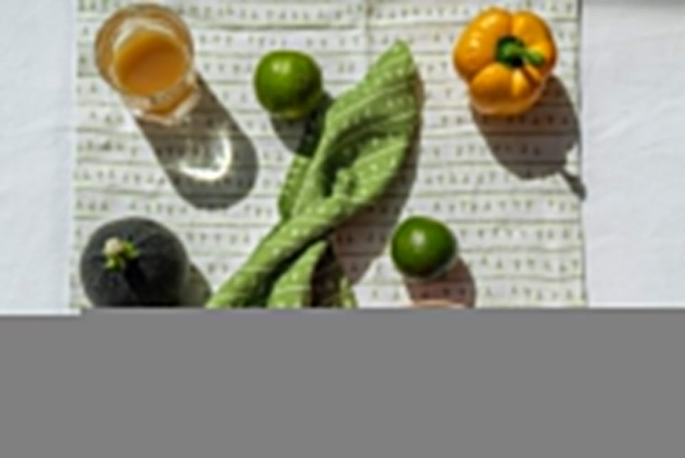 Serviette de table lin (par 2) 45x45 Vert ABACATE - Motif ARRASTA PÉ Serviettes de table Sabia Brasilian Design