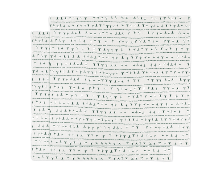 Serviette de table lin (par 2) 45x45 - Motif ARRASTA PÉ couleur vert FOLHA