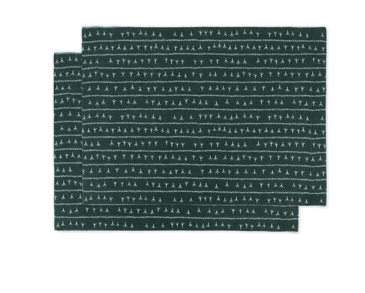 Set de table lin (par 2) encadré 35x50 - Motif ARRASTA PÉ couleur vert AMAZÔNIA Sets de table Sabia Brasilian Design