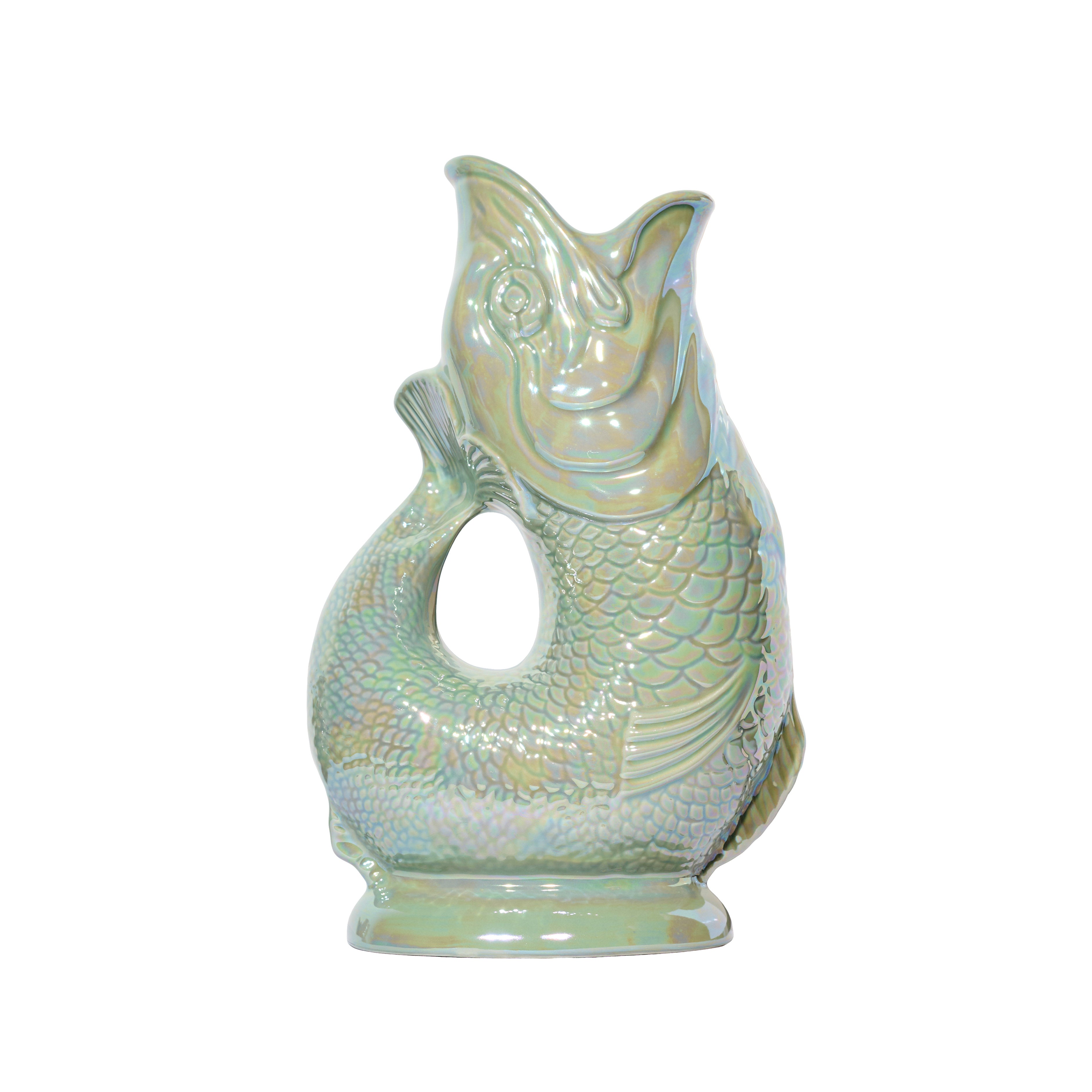 Gluggle Jug Original – Pichet Poisson vert sauge irisé Made in