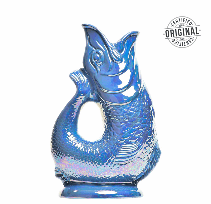 Autenthique carafe poisson "Glouglou" | Bleu marine irisé