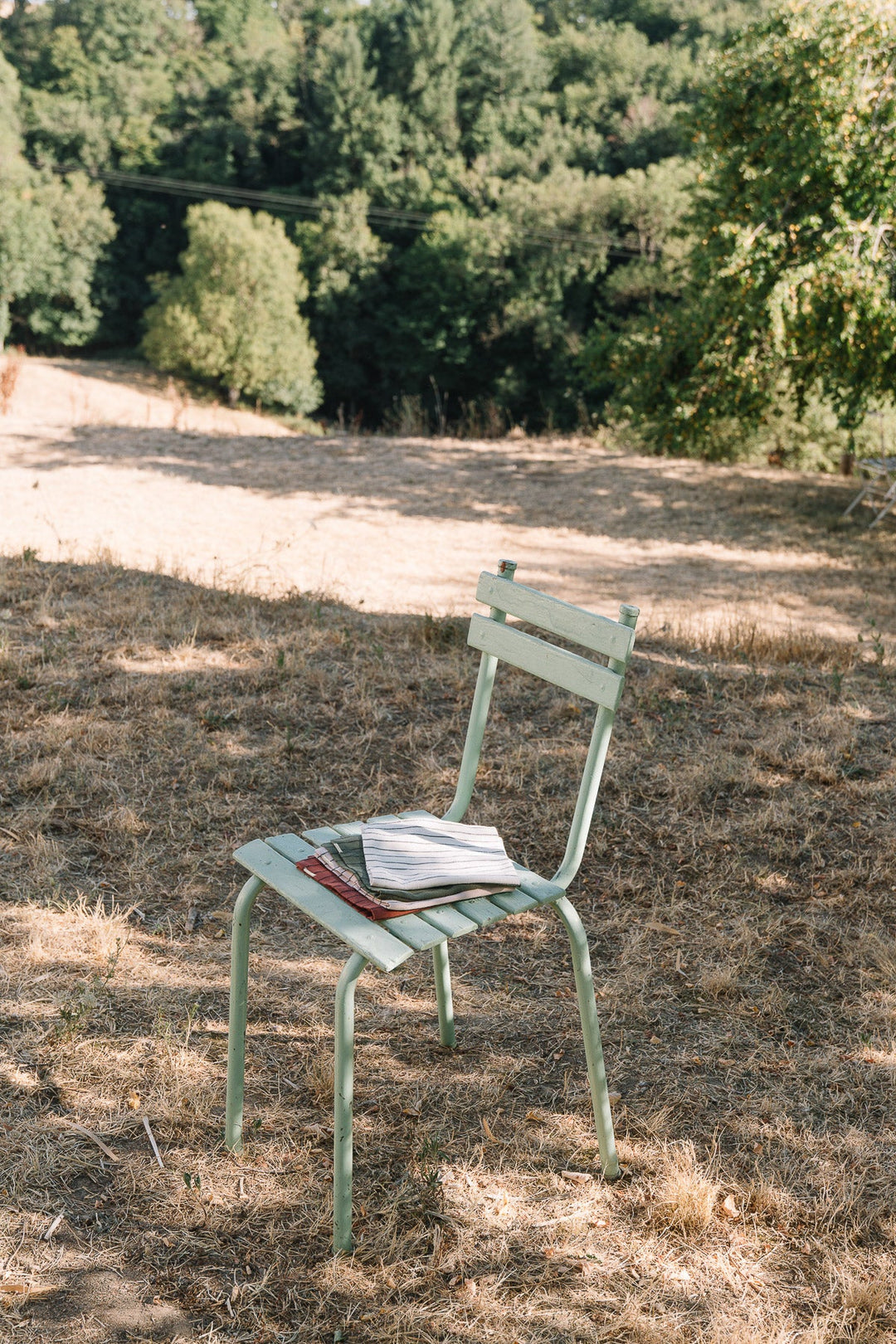 Serviettes de table Rouille à rayures en coton flammé (lot de 2)