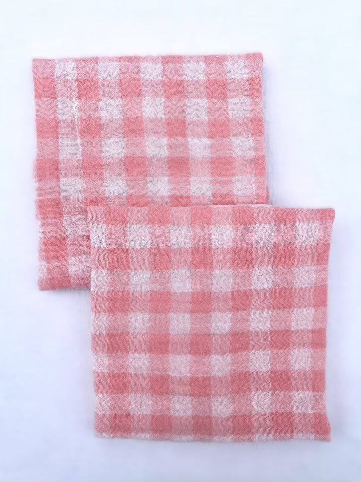 Box of 6 fabric table napkins, Petite Vichy Barbapapa model, made in France