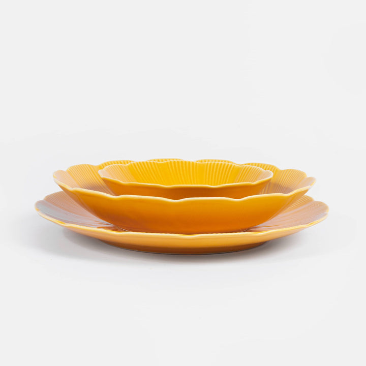 L'assiette creuse en porcelaine Tahiti - Jaune