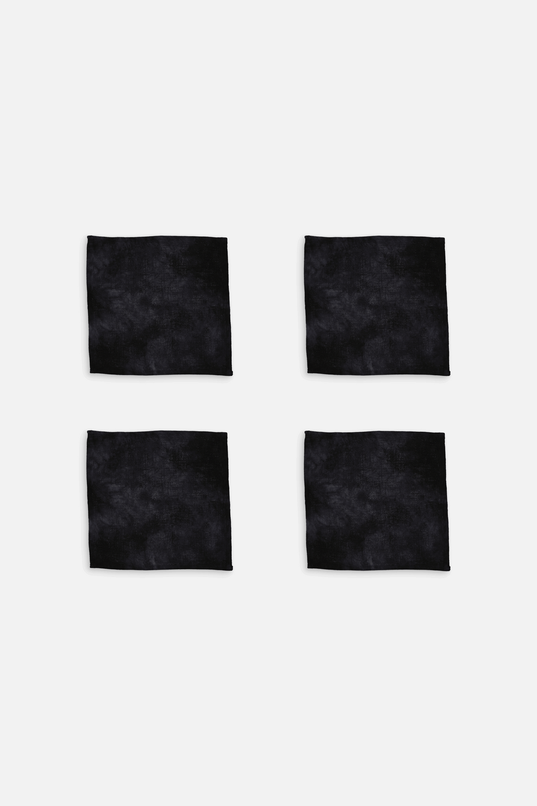 Lot de 4 serviettes tie and dye noir en coton