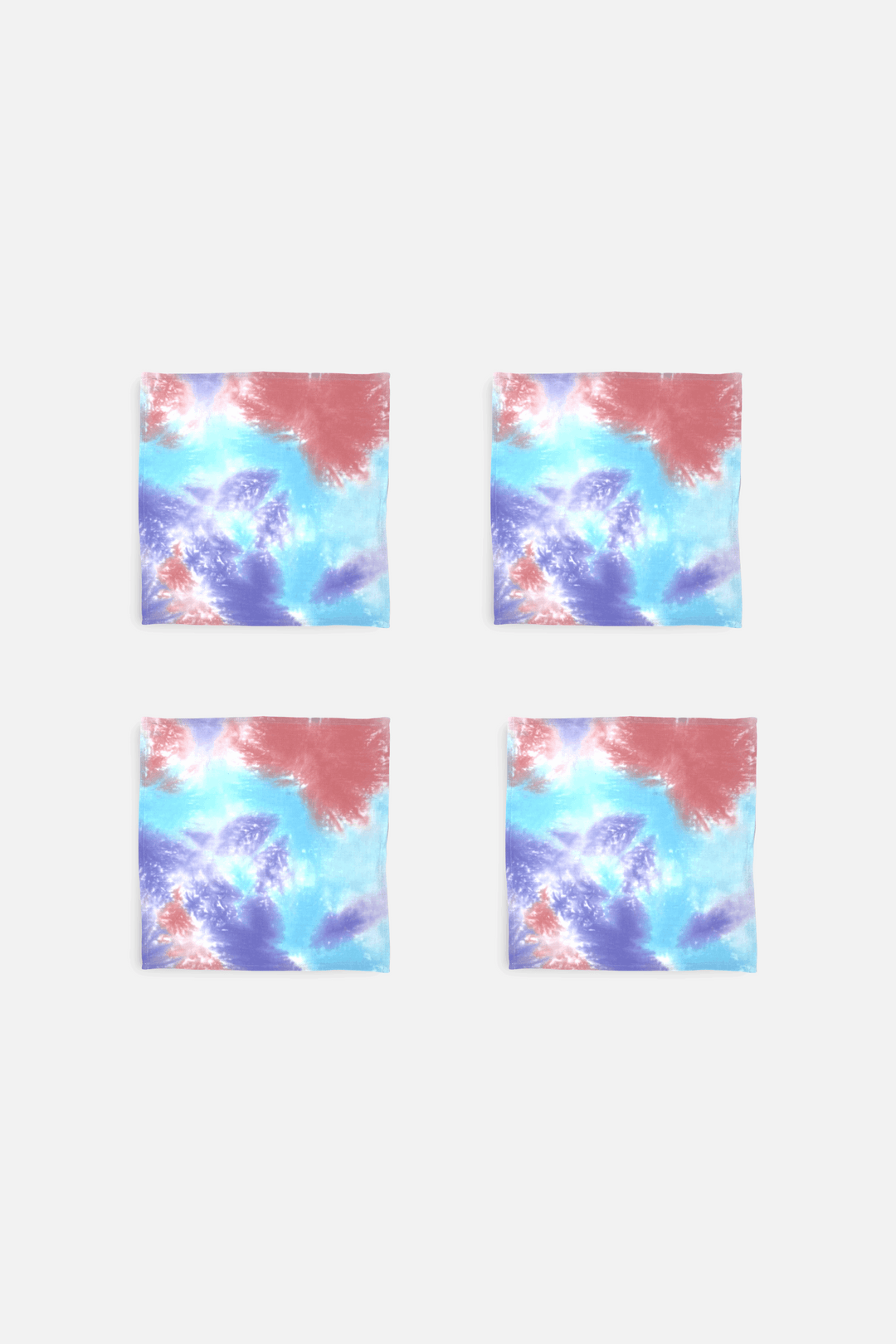 Lot de 4 serviettes de table tie and dye mauve et bleu - Prune