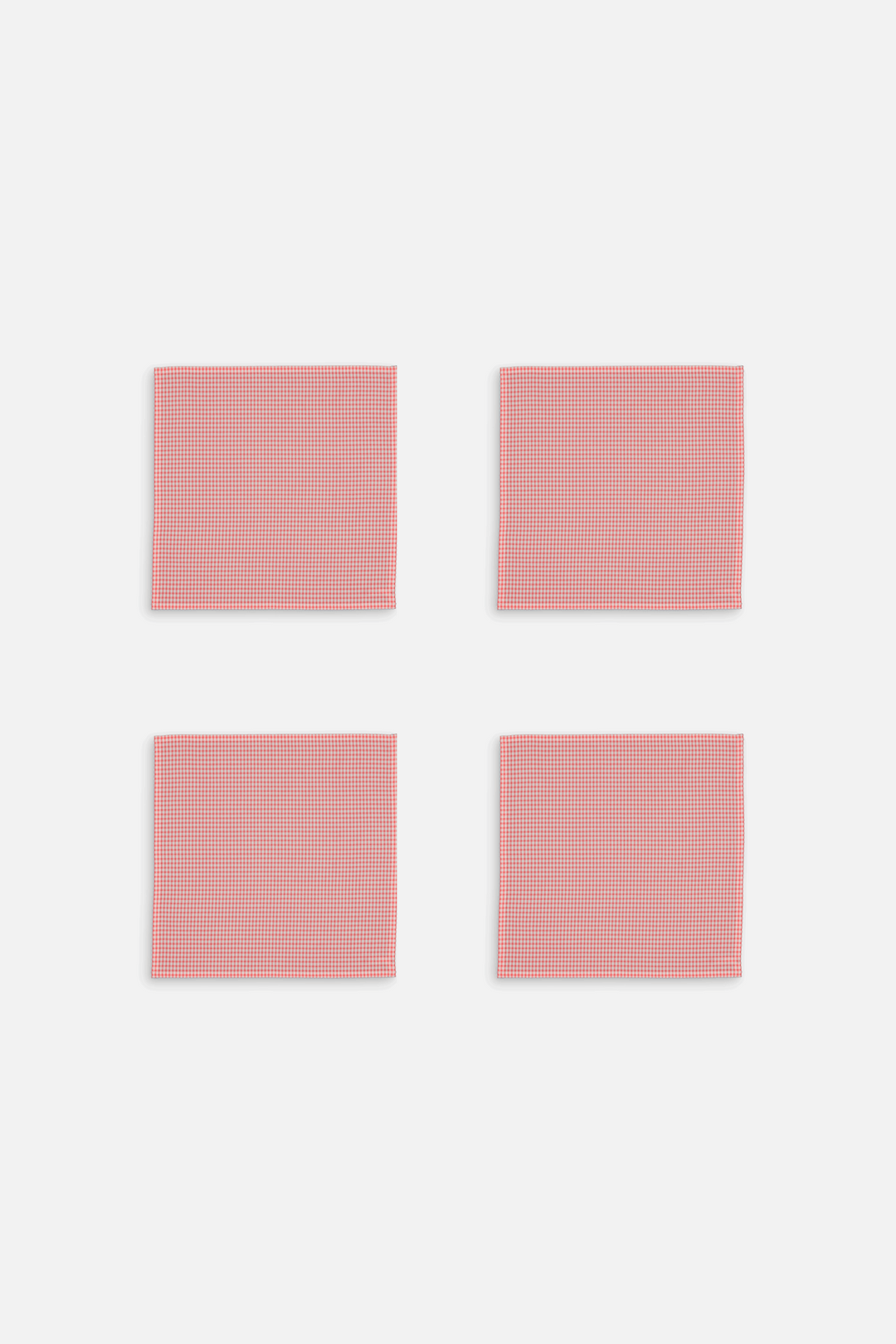 Lot de 4 serviettes de table petit vichy corail
