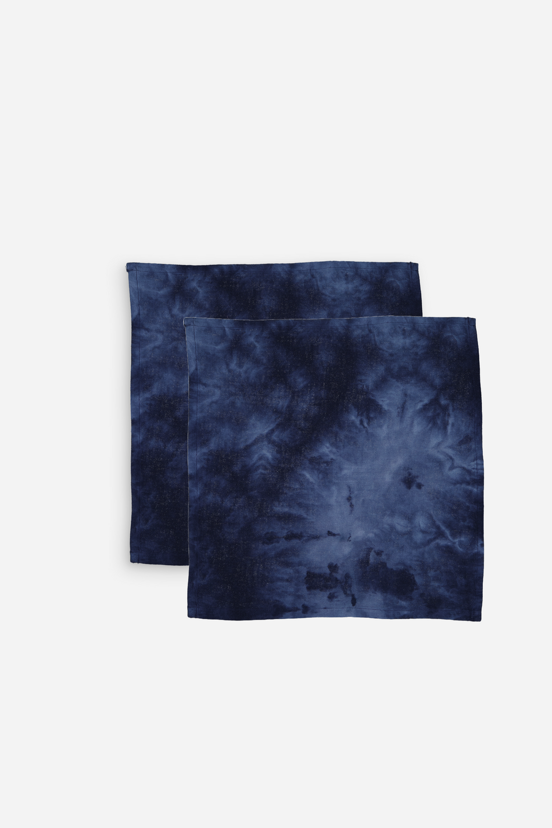 Serviette tie and dye bleu marine en coton - Lot de 2